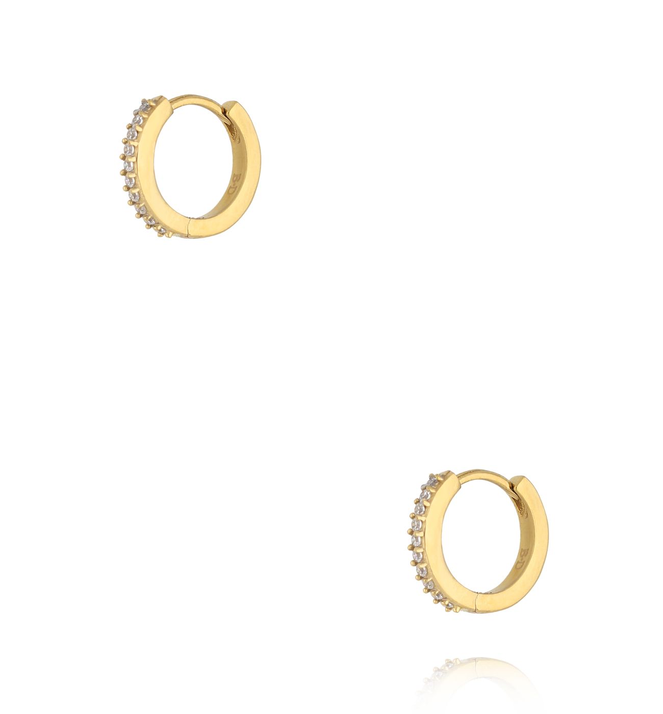 Kolczyk klasyczne złote kółeczka z cyrkoniami KSA2508