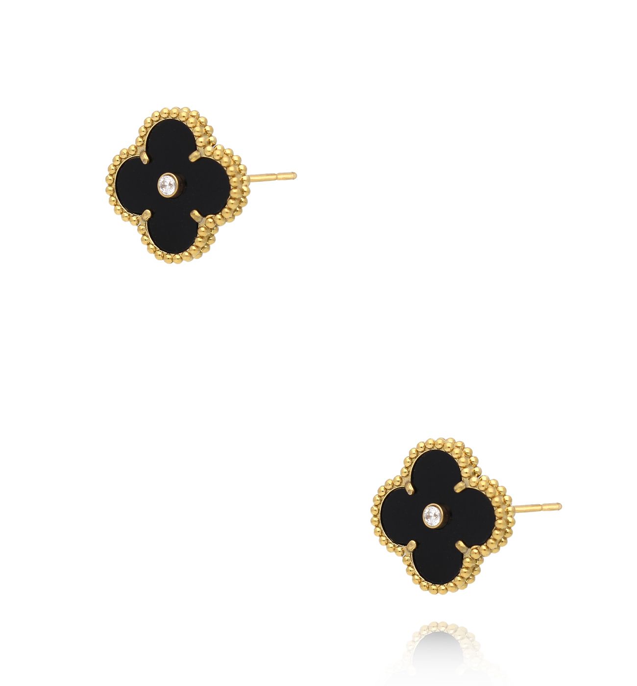 Kolczyki z czarnymi koniczynkami KSY0312