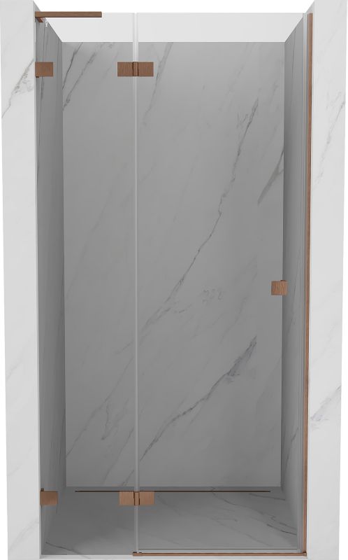 Drzwi prysznicowe uchylne Mexen Lunar L miedź szczotkowana 90 cm 1 szt.