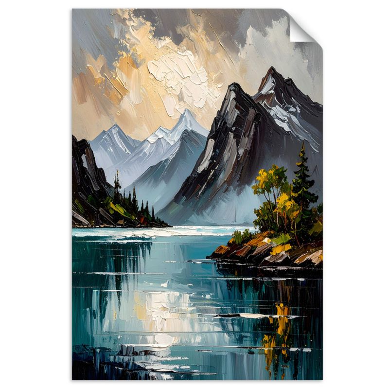 Naklejki samoprzylepne do salonu sypialni Feeby Krajobraz Jezioro Góry Natura 80x120cm 1szt