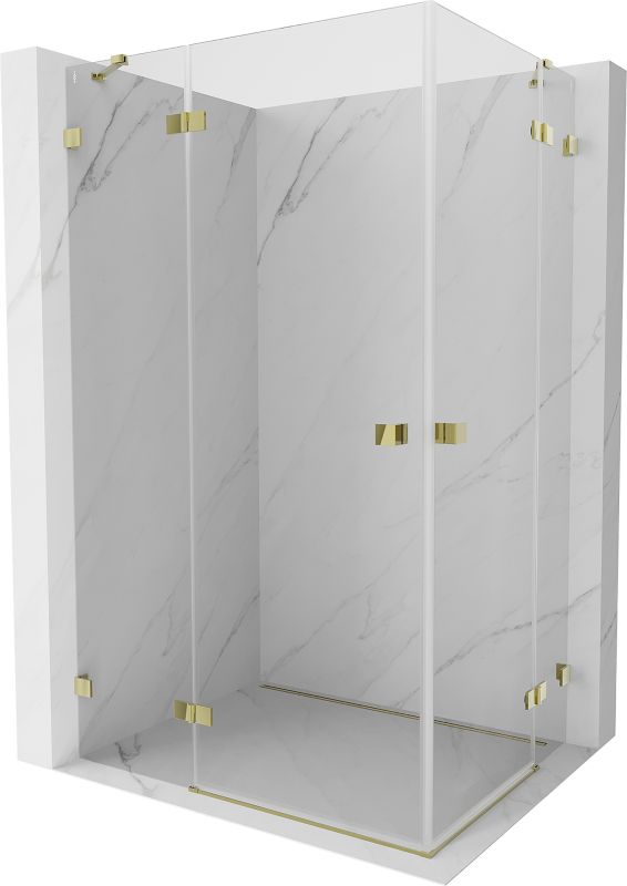 Kabina prysznicowa Mexen Lunar Duo uchylna 110 x 85 cm transparent złota 1 szt.