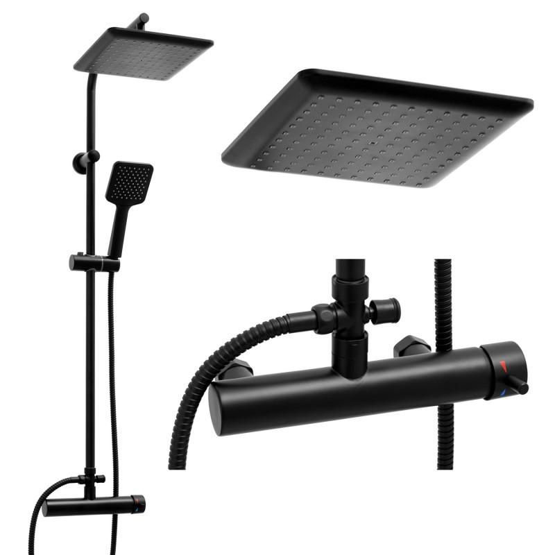 Zestaw prysznicowy BODO23BLK Yoka Home natynkowy z deszczownicą 23 cm - 1 szt.