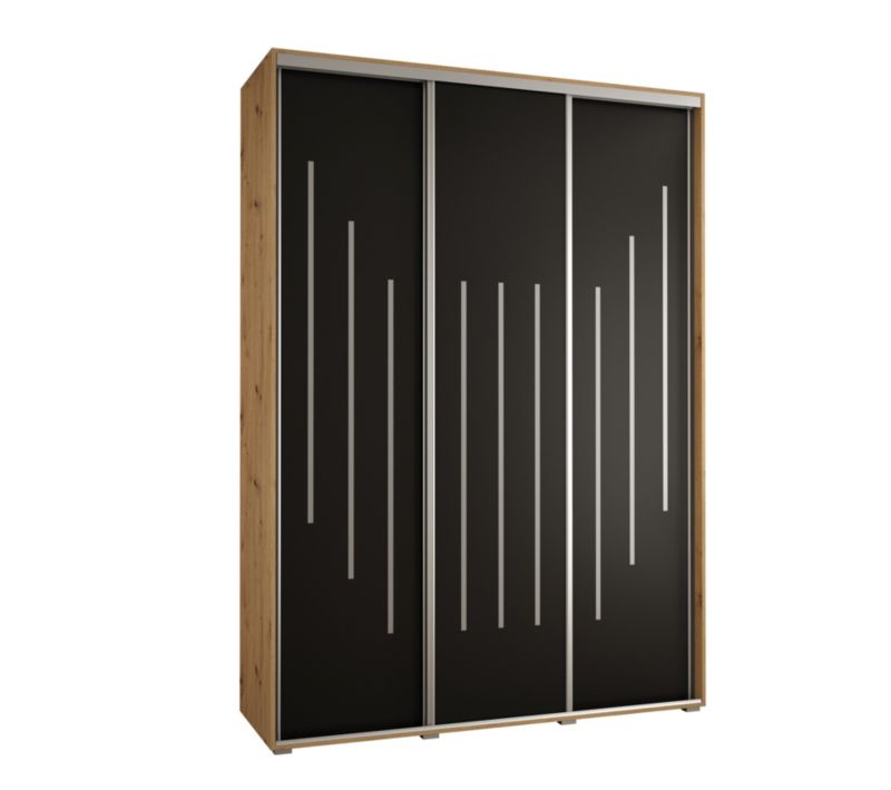 Szafa przesuwna Abiks DAVOS 8 wysoka szer.180cm gł.45cm artisan/czarny/srebrny 1szt.