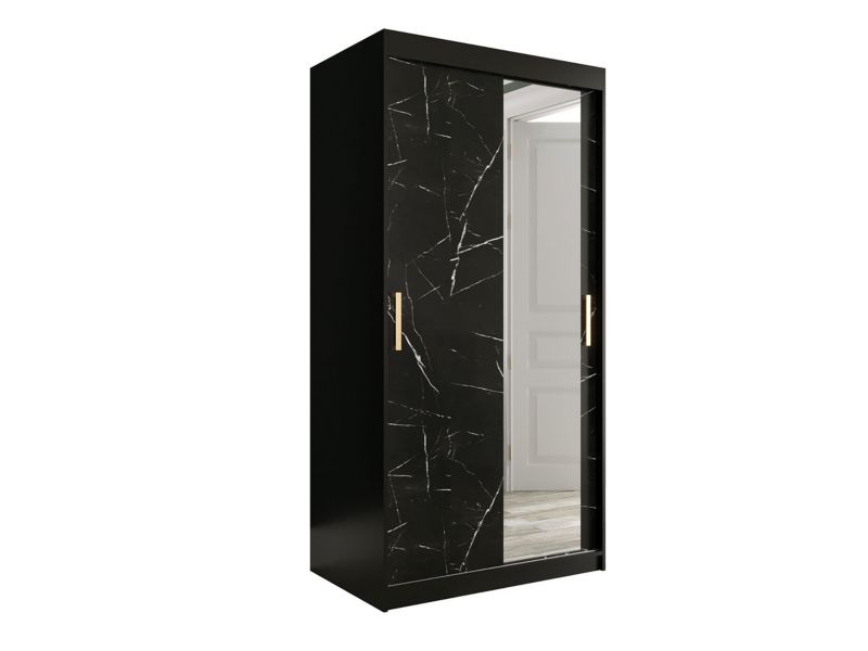 Szafa MIRJAN 24 Marmur T2 100 czarny mat / czarny marmur 1 szt.