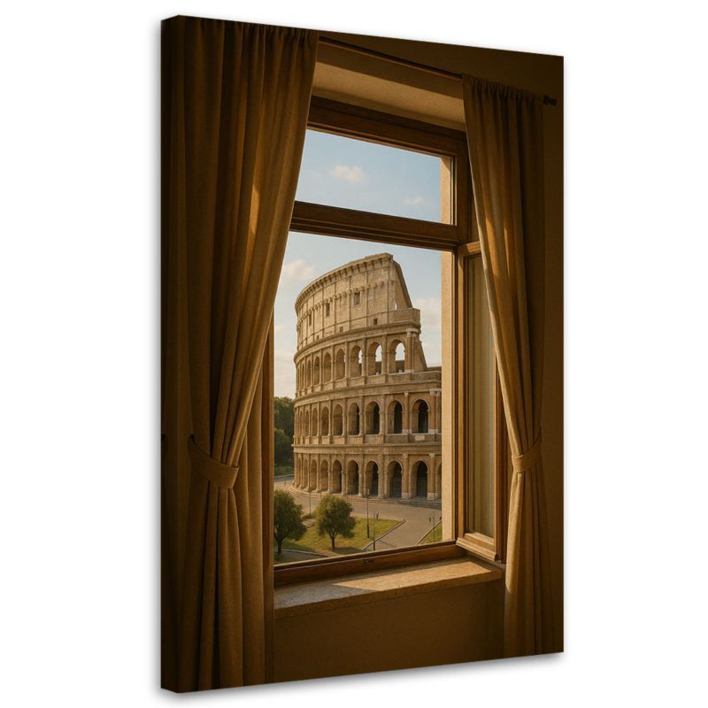 Obraz do salonu biura Feeby Widok z okna na Rzym Koloseum 80x120cm 1szt