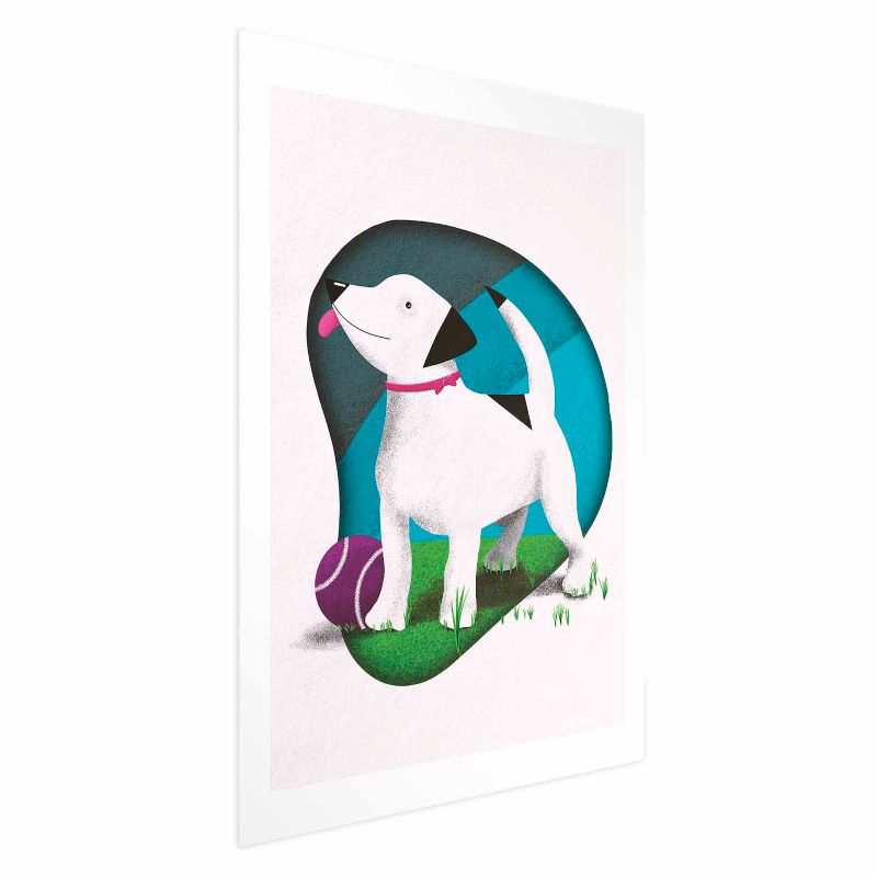 Plakat Artgeist Pies i piłka 40x60 cm bez ramy 1 szt