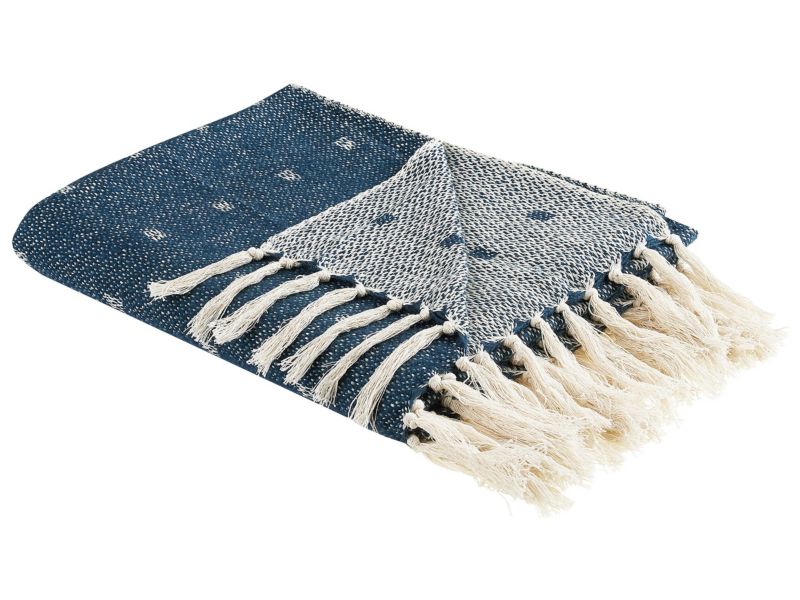 Koc Taari Bawełna 130 x 170 cm Lazurowy 1 szt.
