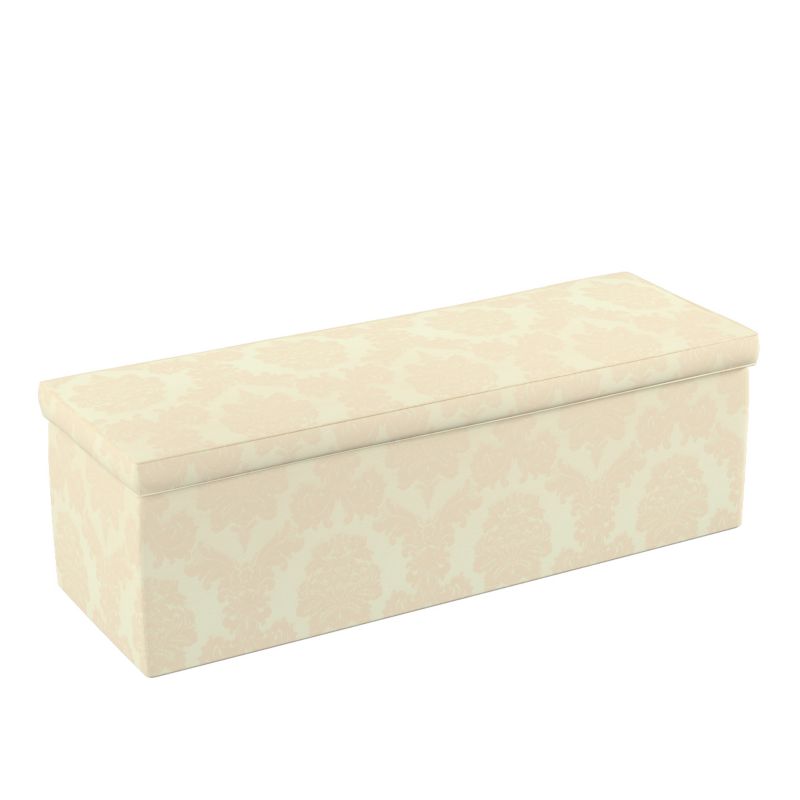 Skrzynia tapicerowana Dekoria 90 x 40 x 40 cm liście akantu na tle ecru 1 szt.