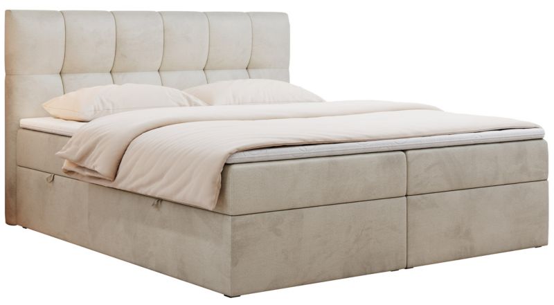 Łóżko kontynentalne MKS Meble RICO 180x200 H3 Beżowy welvet 1szt.