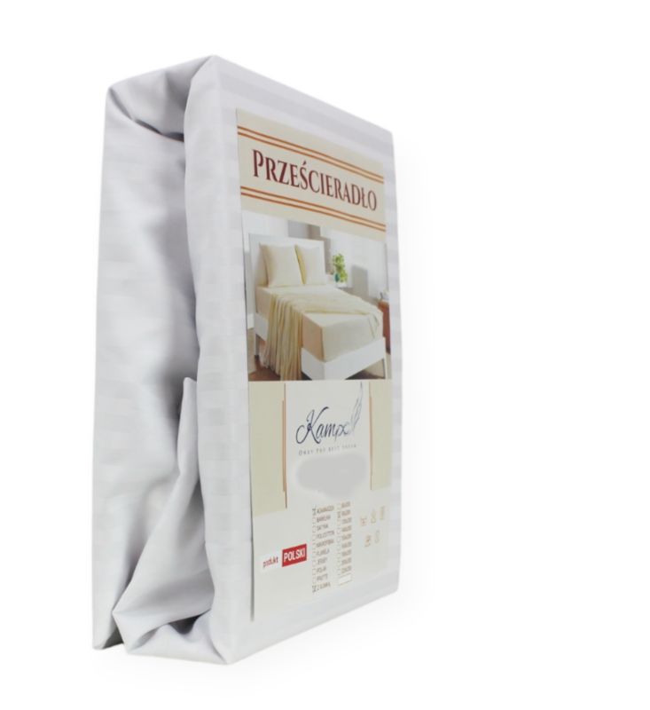 Prześcieradło z gumką hotelowe adamaszek pasek 1 cm 120x200 1 szt.