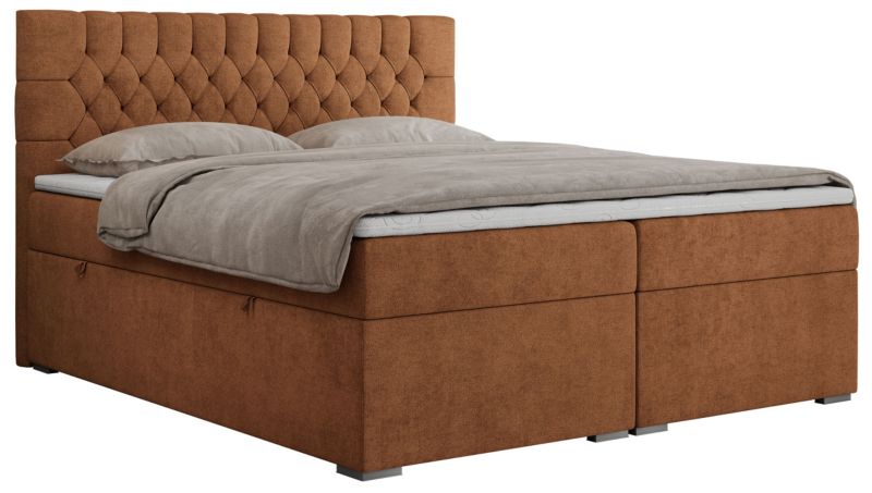 Łóżko kontynentalne MKS Meble PERA 180x200 H3 pomarańczowy struktura 1szt.