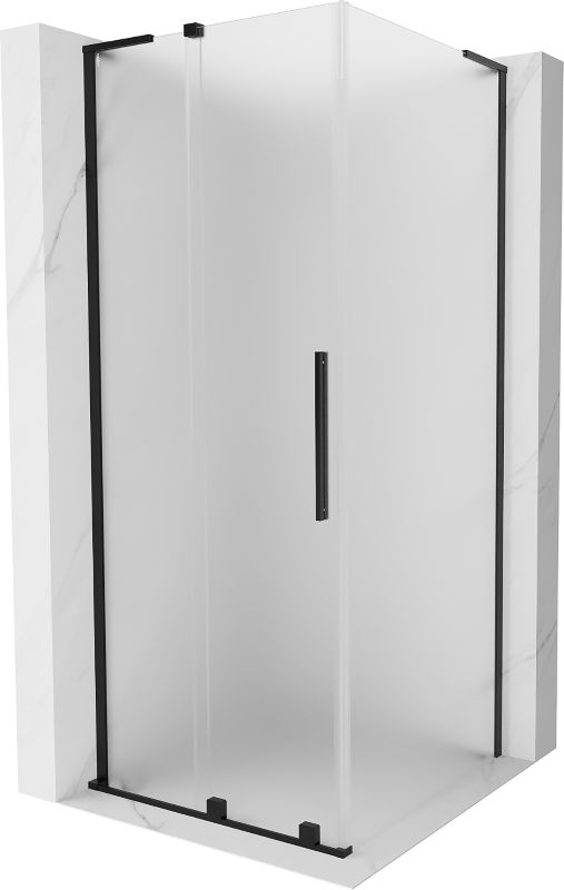 Kabina prysznicowa Mexen Velar L rozsuwana 120 x 120 cm szron czarna 1 szt.