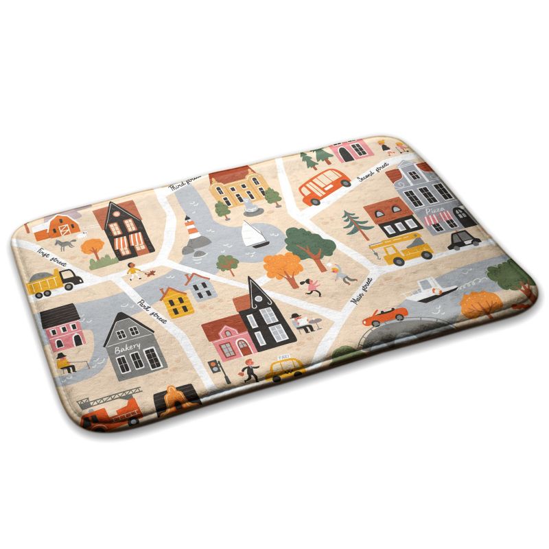 Dywanik dla dzieci Tulup 75x45cm Mapa miasta Miękki i antypoślizgowy 1 szt.