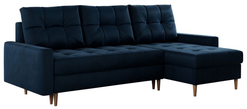 Narożnik MKS Meble COLIN L uniwersalny ciemnoniebieski welwet 1szt.
