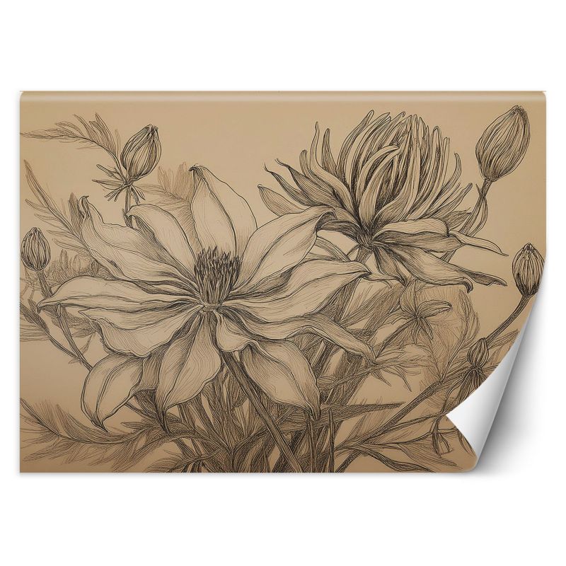 Fototapeta Feeby Kwiaty Rośliny Beżowy 300x210 1 szt