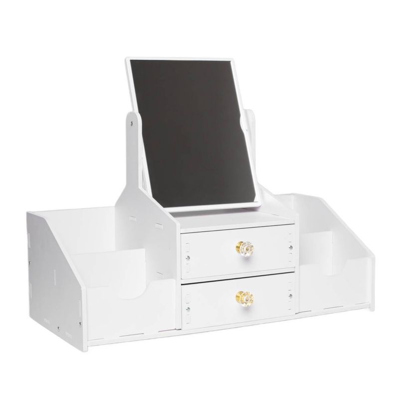 Organizer na kosmetyki Be-active.pl toaletka szkatułka z lusterkiem na biżuterię biała 1 szt.