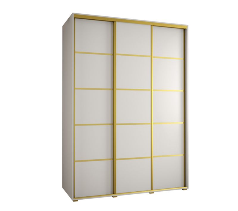Szafa przesuwna Abiks DAVOS 4 wysoka szer.180cm gł.60cm biały/biały/złoty 1szt.