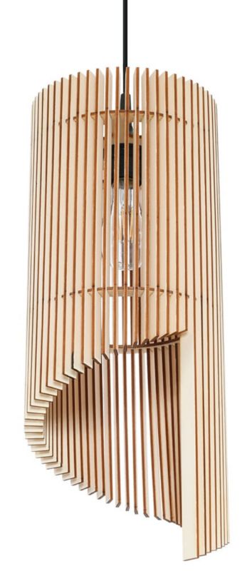 Lampa sufitowa wisząca Sollux Lighting Alexia 6392 czarna-naturalne drewno szerokość 21 cm 1xE27 x 60W 1 szt.