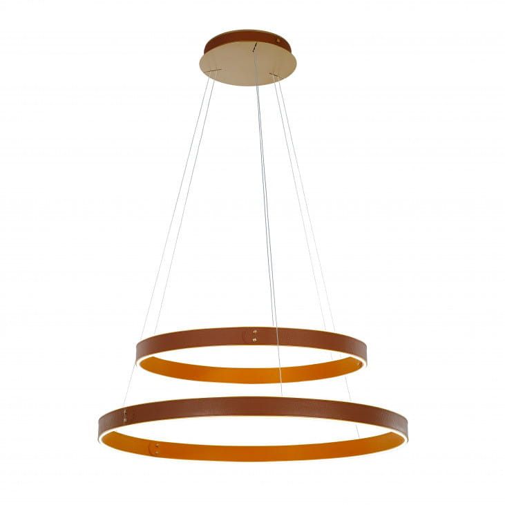 Żyrandol Italux Manezia 7272 brązowo-biały nowoczesny wbudowany LED 115W 1 szt.