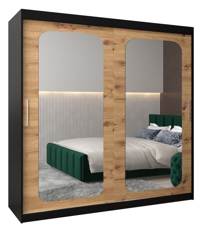 Szafa przesuwna Garderoba Abiks PROMO T3 200 czarny/artisan 1 szt.