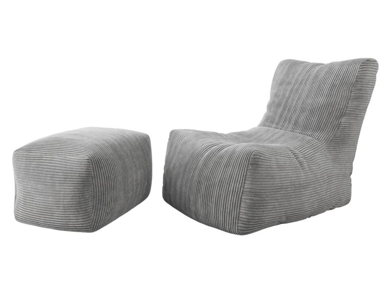 Fotel MIRJAN 24 Rest Sztruks z podnóżkiem Easy Sztruks jasny szary 1 szt.