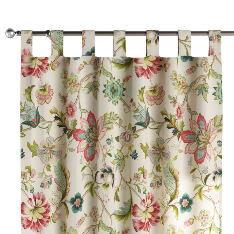 Zasłona na szelkach 1 szt. 130 x 245 cm Dekoria kolorowe kwiaty na jasnym tle 1 szt.