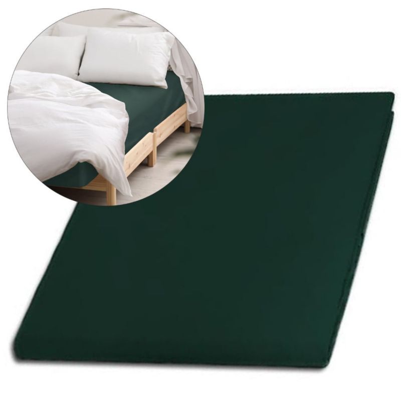 Prześcieradło satynowe bez gumki Darymex 200x220 kolor butelkowa zieleń 1 szt.