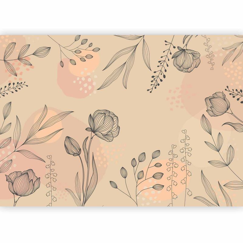 Fototapeta samoprzylepna Artgeist Liście beżowa 196x140 (4 części) 10491aa rolka 1 szt