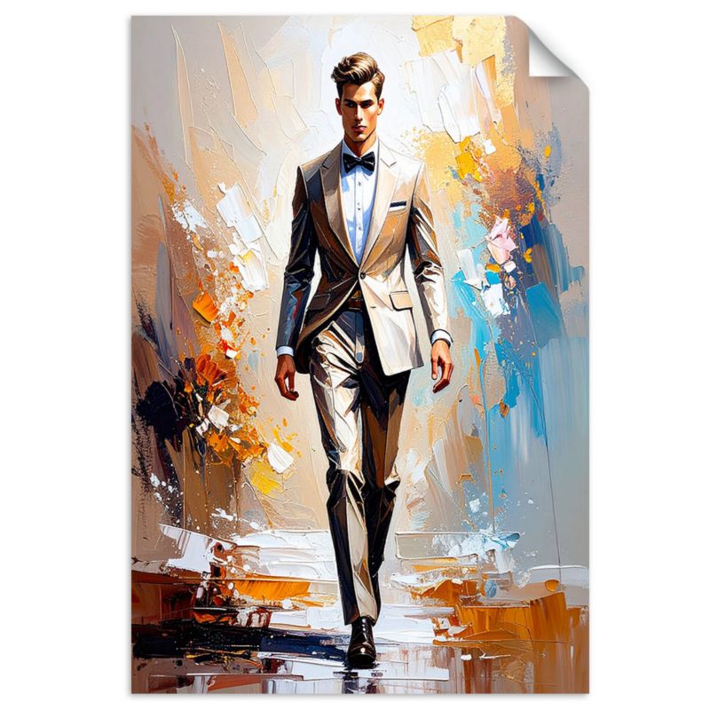 Naklejki samoprzylepne do salonu sypialni Feeby Mężczyzna w garniturze 30x45cm 1szt