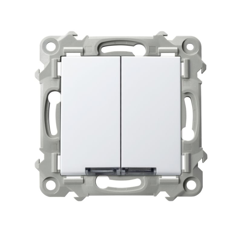 Łącznik podwójny z podświetleniem Ospel Szafir biały