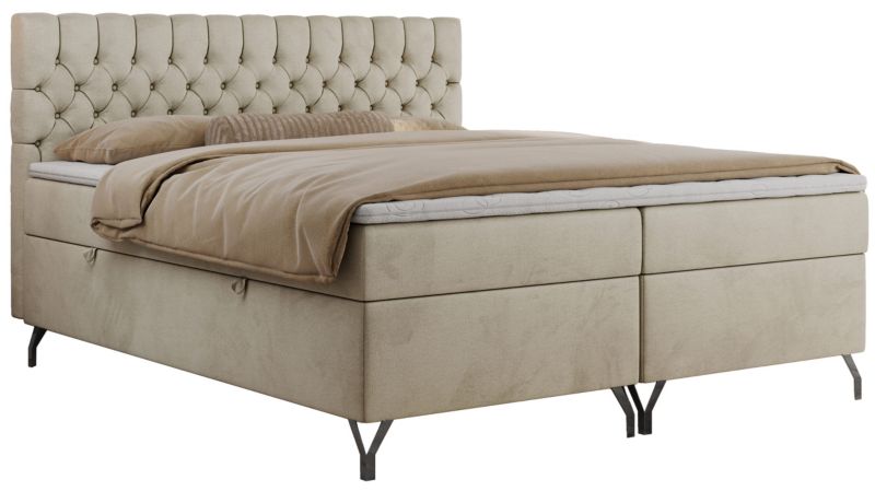 Łóżko kontynentalne MKS Meble GRIMALDI 140x200 H4 Beżowy welvet 1szt.