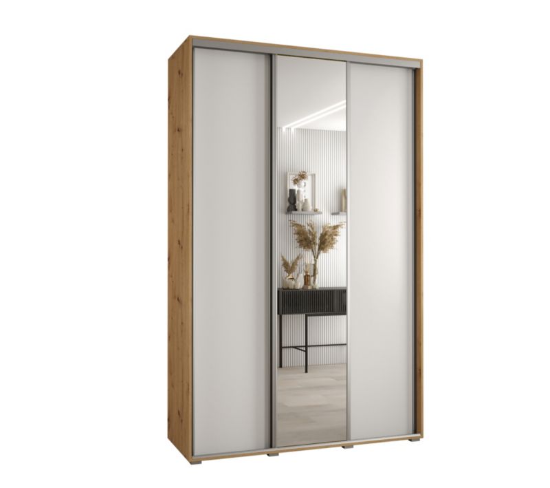 Szafa przesuwna Abiks DAVOS 3 wysoka szer.160cm gł.45cm artisan/biały/srebrny 1szt.