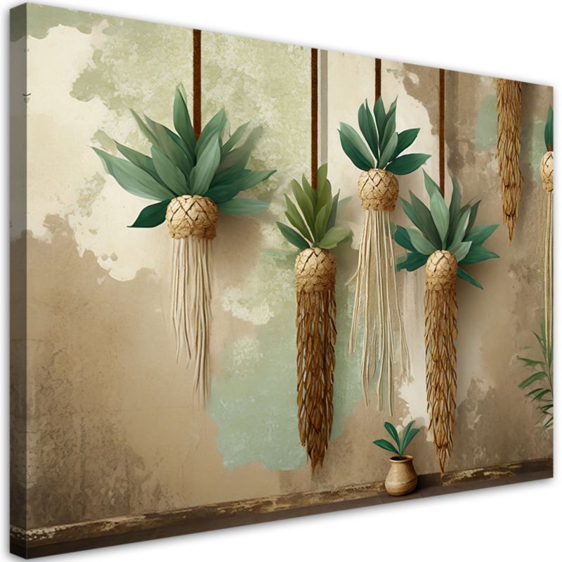 Obraz do salonu Feeby Wiszące Rośliny Boho w beżu 90x60 cm 1szt