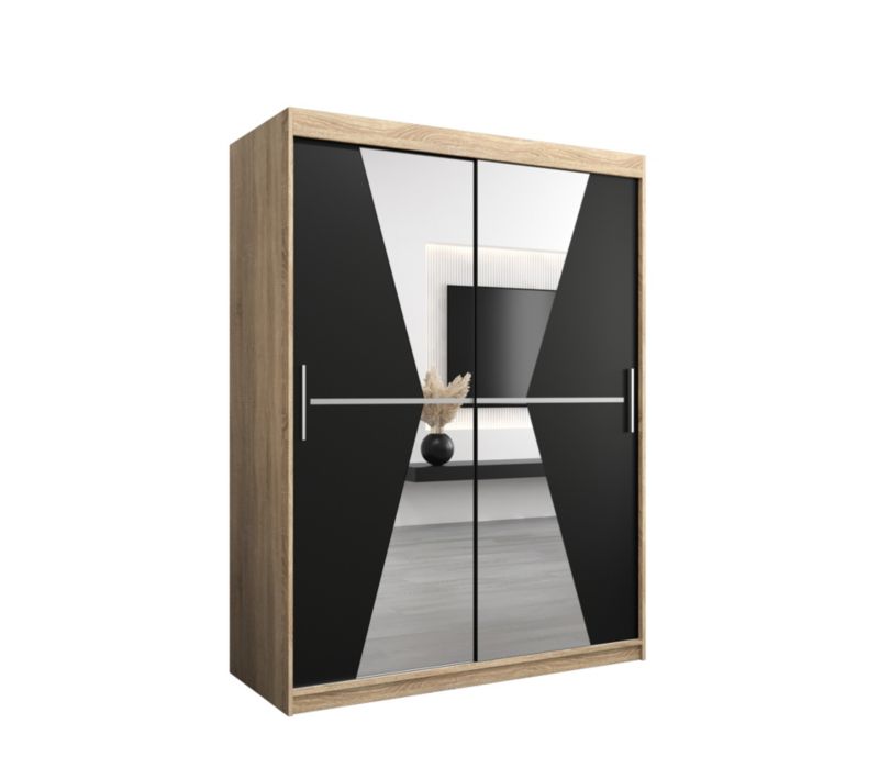 Szafa przesuwna Garderoba Abiks MAROKO 150 sonoma/czarny 1 szt.