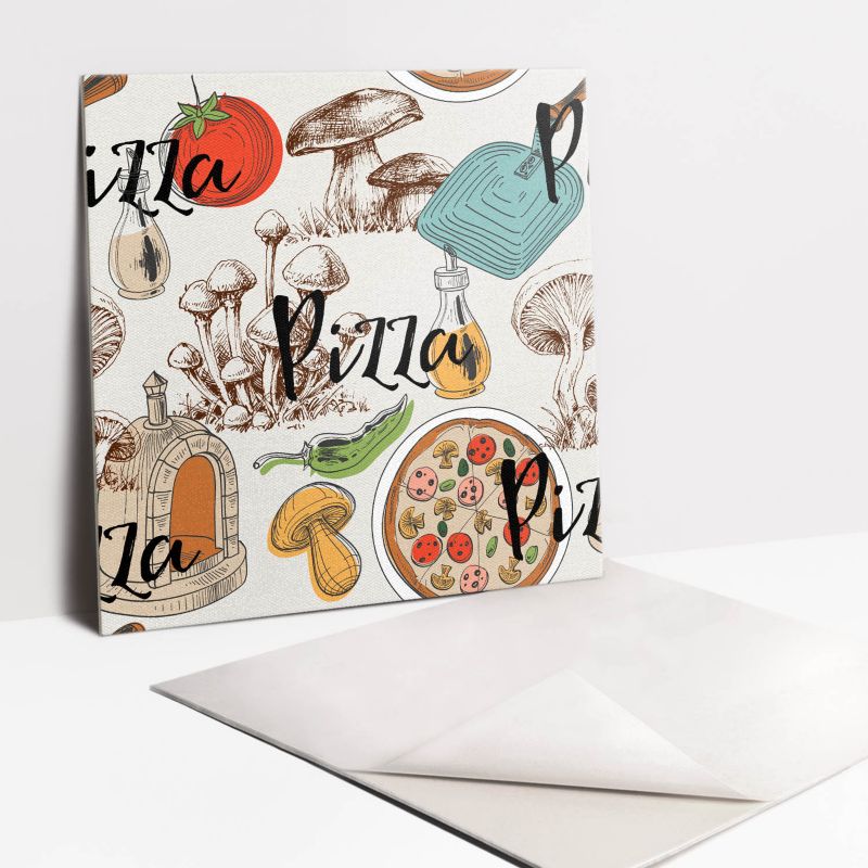 Kafelki samoprzylepne Tulup 30x30 cm Rysunkowy motyw pizzy 9 szt.