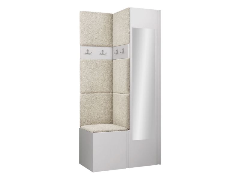 Garderoba MIRJAN 24 Orion XXV biały + beżowa bukla 1 kpl.