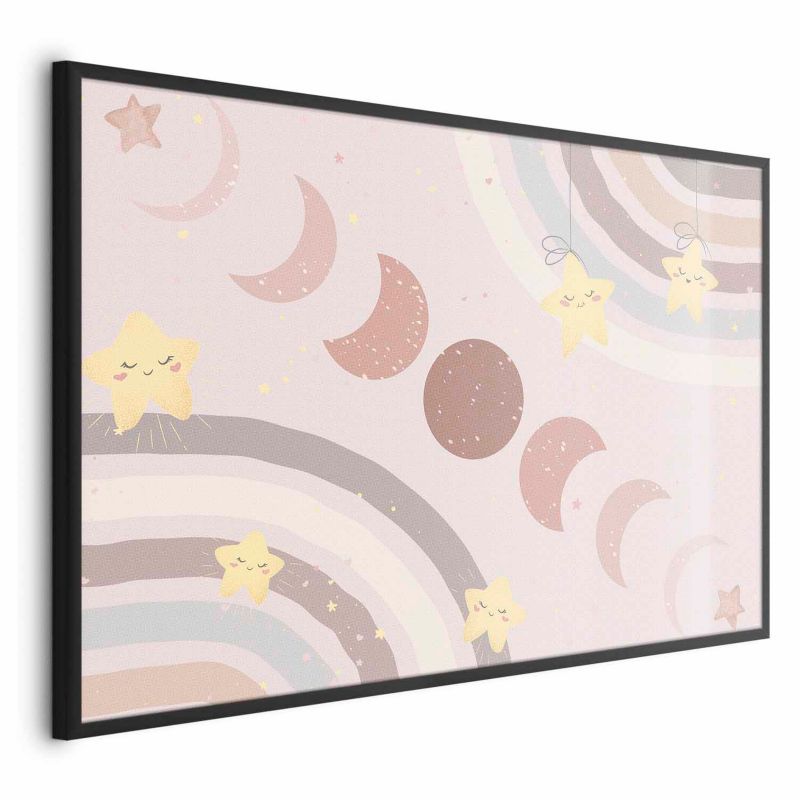 Plakat Artgeist Księżyc z tęczą 90x60 cm z ramą czarną 1 szt