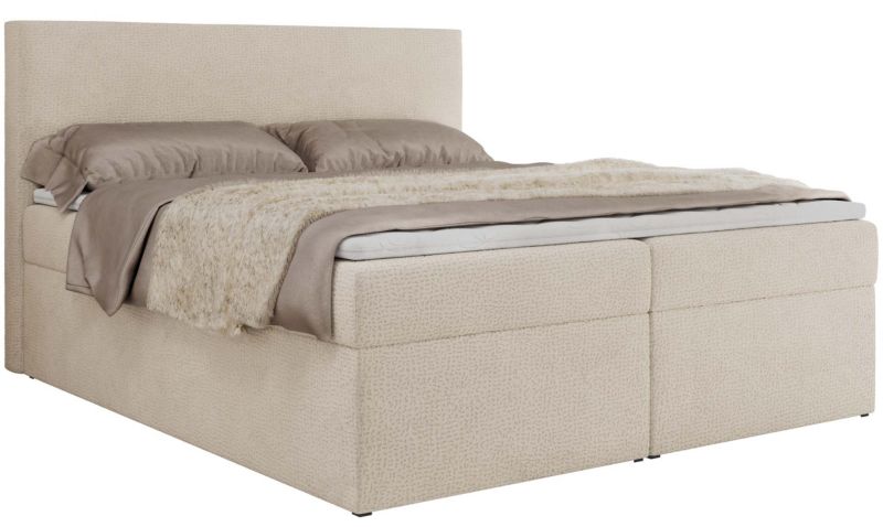 Łóżko kontynentalne MKS Meble JAGUAR 160x200 H4 jasnobeżowy struktura 1szt.