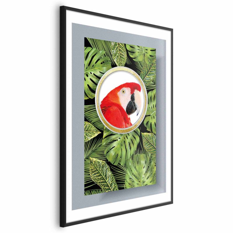 Plakat Artgeist Papuga w dżungli 21x30 cm z ramą czarną 1 szt