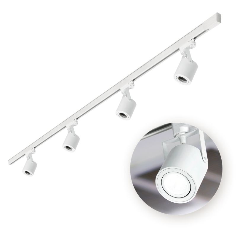 Zestaw Szynowy biały 3-fazowy Kobi 4x Reflektor na GU10 + Szyna 2m 1kpl.