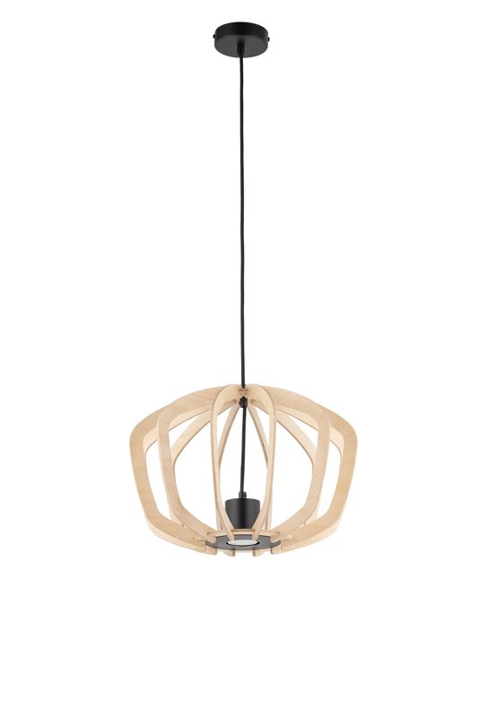 Lampa wisząca Sigma Lighting Summer 8672 jasne drewno-czarna nowoczesna 1xGU10 x 1 szt.