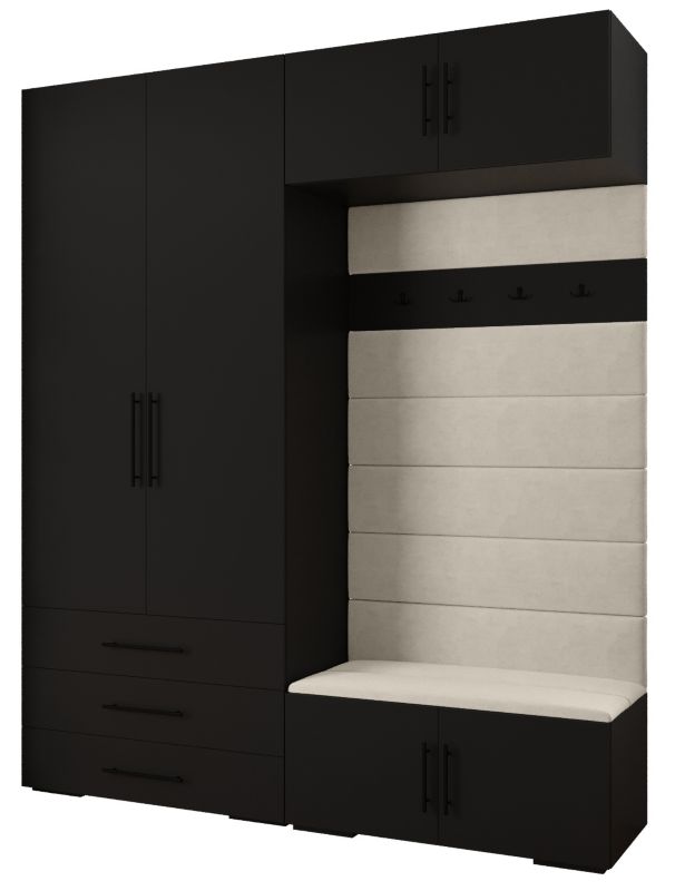 Garderoba do przedpokoju Abiks INOVA 3 Z12 czarny+czarny+manila02 1 szt.