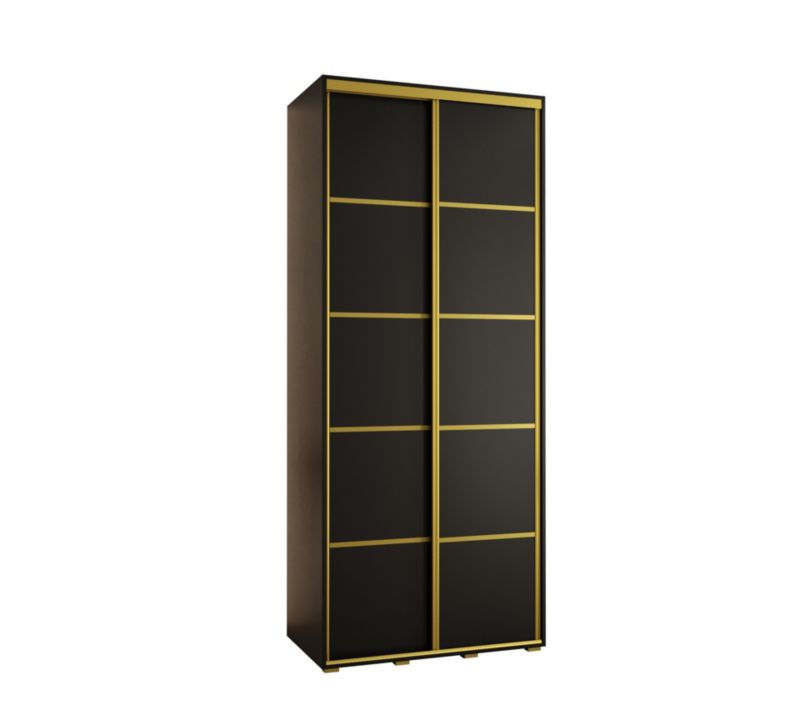 Szafa przesuwna Abiks DAVOS 4 wysoka szer.110cm gł.45cm czarny/czarny/złoty 1szt.