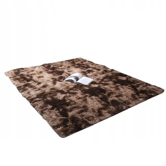 Dywan shaggy Rebiko 160 x 220 cm pluszowy brązowy 1 szt.