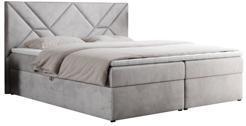 Łóżko kontynentalne MKS Meble NEOMI 160x200 H4 Jasnoszary welvet 1szt.