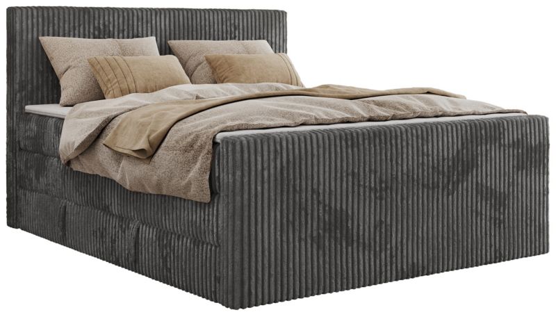 Łóżko kontynentalne MKS Meble TILIANO KING DUO 160x200 H3 szary sztruks 1szt.