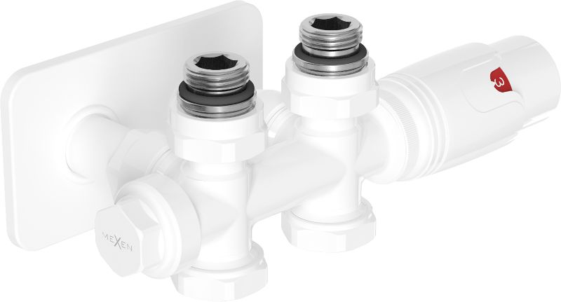 Zestaw termostatyczny kątowy/prosty Mexen G00 biały 1 szt.