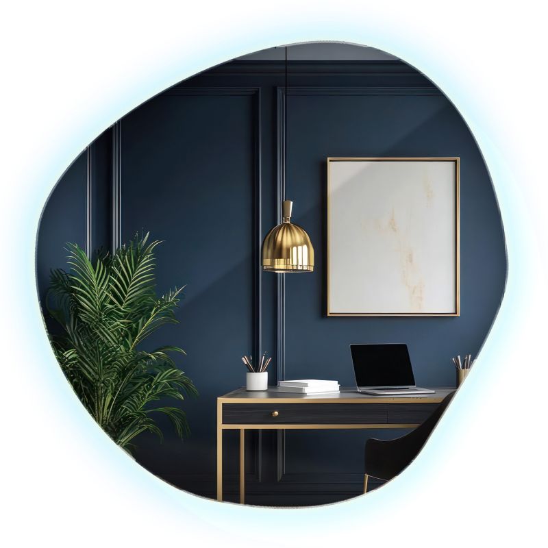 Lustro o Nieregularnym Kształcie ArtPrintCave 58x58 cm Ścienne Wiszące do Sypialni Zimne Światło 1 szt.