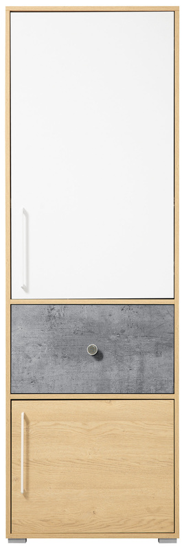 Wysoki regał do pokoju młodzieżowego 60 cm z szufladą SLEEK