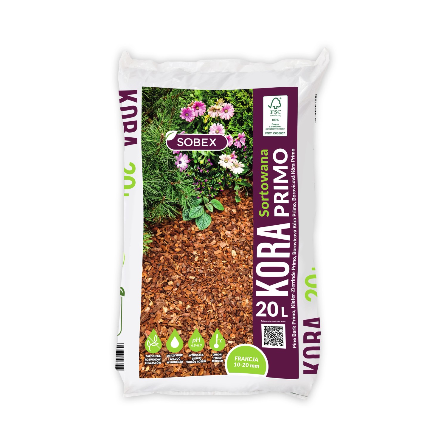 Kora ogrodowa sortowana Pfrakcja 10-20 mm - 20 l